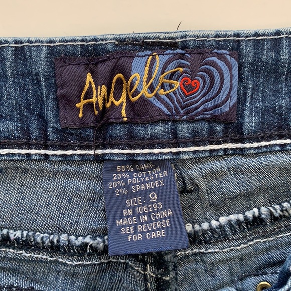 ANGELS Dark Blue with White Stonewash Jeans - Picture 11 of 12